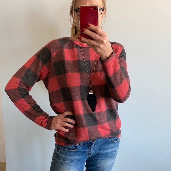 Tops - Red & Black Buffalo Check Tunic Top